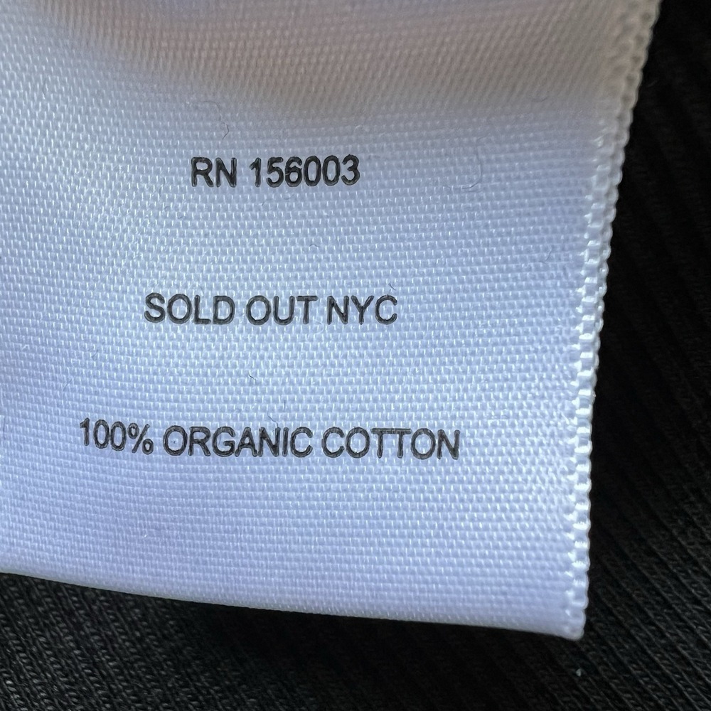 Sold Out NYC Womens Black Puffed Sleeves Organic Cotton Crop Sweater Size Medium - Picture 5 of 7